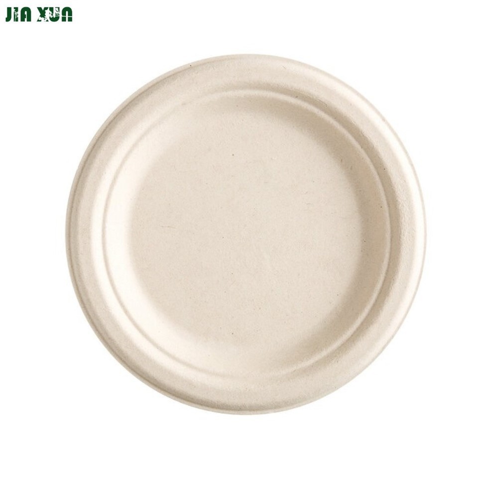 Commercial catering use of 7-inch bagasse plates